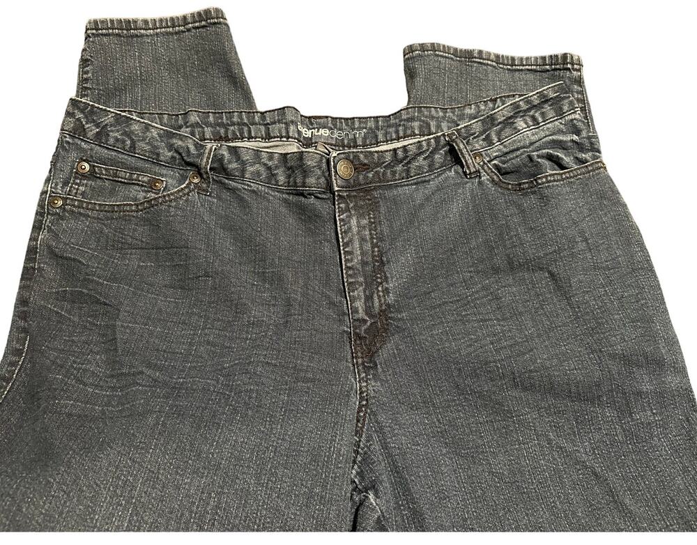 Avenue Medium Wash Straight Leg Jeans, Stretch, Women's Plus Size 26W